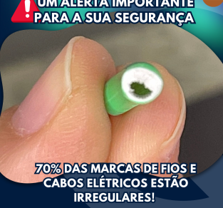 70% das marcas de fios e cabos elétricos estão irregulares